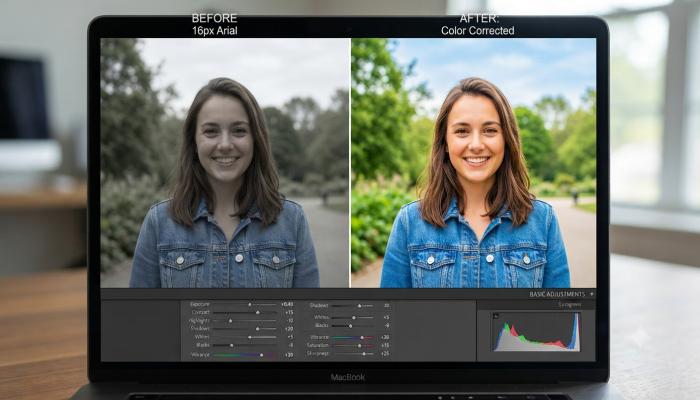 Before and after photo editing comparison for beginners