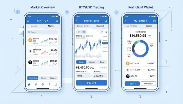 est crypto app comparison on mobile screens for beginners in 2025