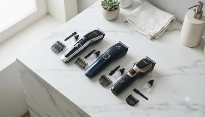 Comparison of best trimmers for men including Philips, Havells, and VGR models