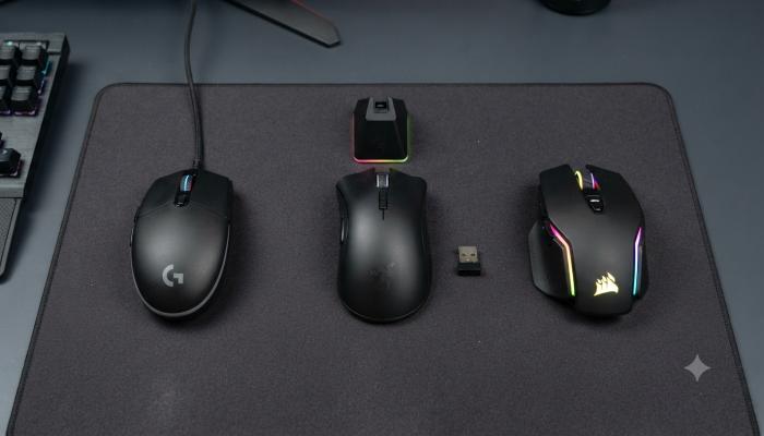 Comparison of wired, wireless, and RGB gaming mouse options for beginners