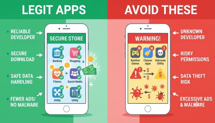 comparison of legitimate earning apps vs scam apps for beginners